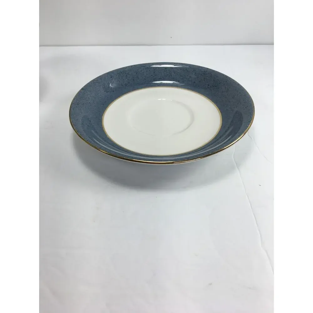 NIKKO Double Phoenix Ironstone Riviera Slate Blue Set of 2 Teacups & Saucers